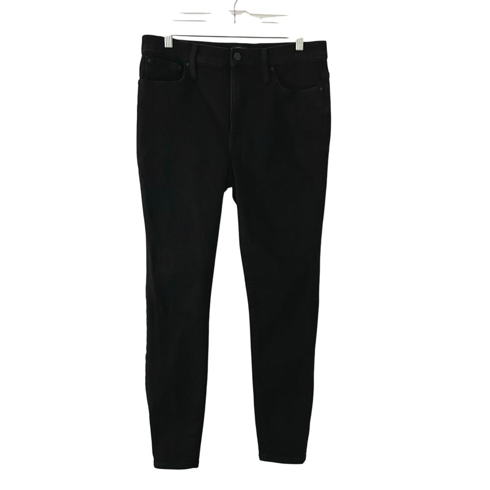 J. Crew Factory Women's 9" Mid-Rise Skinny Black Denim Jeans Size 30